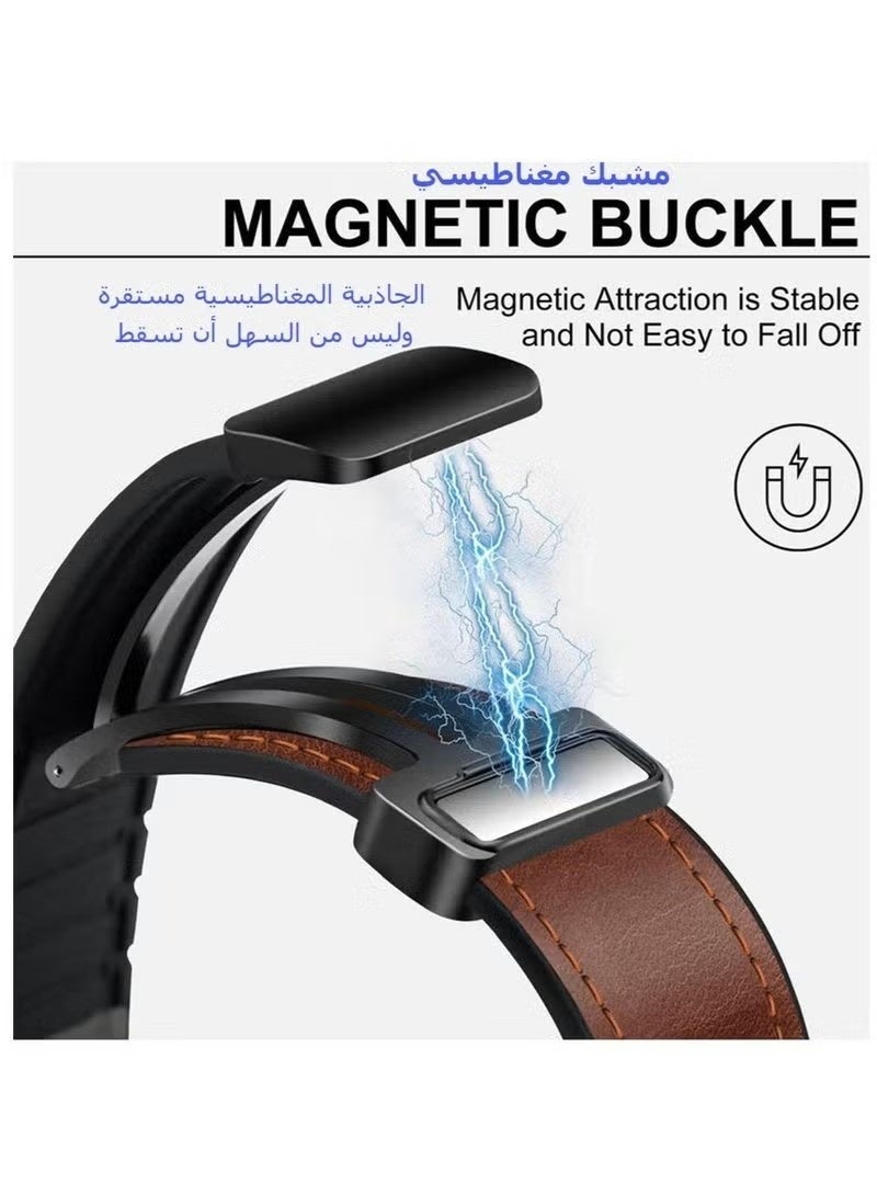 Watch Band Compatible for Apple Watch Series Band 42mm 44mm 45mm 46mm 49mm women, Genuine Leather Double Tour Designed Slim Replacement Strap for iWatch Series10 9 8 7 6 SE - Image 3